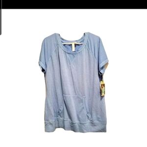 Green Tea Womens Outfit Light Blue Crop Top XXL,